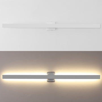 Vara 49.5" Modern Minimalist Indoor/Outdoor Metal 350-Degree Rotate Dimmable Integrated Linear LED Wall Sconce - JONATHAN Y